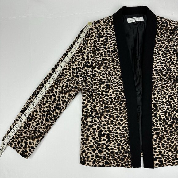 Tahari ASL Women’s Brown Animal Print Open Front Mob Wife Designer Blazer 6P/C38 - Picture 13 of 13